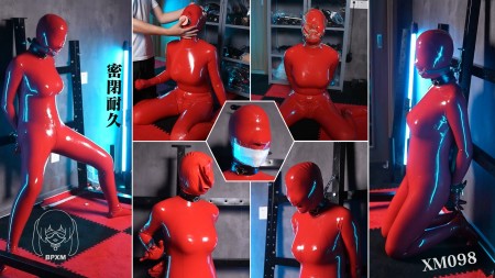 Xiaomeng Total Enclosed Endurance Challenge - We know that many viewers love the red latex suit with an attached hood, so for this video, Xiaomeng is wearing it again. She is fully enclosed from head to toe, with no eye or nose openingsonly her mouth is exposed. Now, its time for a total enclosure endurance challenge!

Step 1: A warm-up with a dildosavor it properly using the mouth. Of course, since she can only breathe through her mouth, she will have to hold her breath while tasting it.

Step 2: Since her mouth wont be needed for now, lets plug it up with a red ball gag. Then, a transparent breathplay hood is added. There are no breathing holes in front, only a slight airflow leaking in through the straps of the gag. However, surviving for a long time with such limited air is a huge challenge.

Step 3: The transparent hood is removed to let her catch her breath, but while her lungs may feel relieved, her body wont be spared. She is restrained in a half-squat position using a collar attached to a bondage frame, keeping her stuck at an awkward height. Poor Xiaomeng hasnt exercised in a while, and soon enough, her legs start burning.

Step 4: Her legs finally give out, so we move on. Now, she is placed in a tall kneeling position with the collar still keeping her upright. Since she cant rest on her legs, she remains under strain. Then, her mouth is sealed with film dressing. However, film dressing doesnt stick well to latex, so this part serves as a brief interlude.

Step 5: Still tall kneeling, she is now enclosed in another red latex breathplay hood, completely airtight with no breathing holes. With breathing becoming more difficult and her body fatigued, she is slowly pushed to her breaking point.

Final Step: The posture remains the same, but the hood is swapped for the long-awaited red pinhole hood! No need for much explanationonce the pinhole hood is on, things spiral out of control. And as expected, history repeats itself Two pieces of equipment were broken in the process. Looks like well have to spend more money again