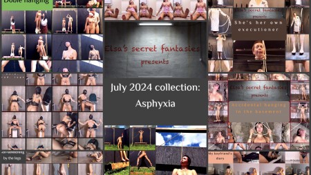 1 hour of asphyxia - We present to your attention a collection of thematic films from the category Asphyxia for July 2024, created at my studio. As many as 1 hour of the most vivid moments from the hanging and strangulation scenes without unnecessary dialogues, preludes and intros! The collection includes footage from 10 films: The captured Sergeant; Feet, neck and noose; Rope games on the veranda; Double hanging; She is her own executioner; Whip, rod, rope; Accidental hanging in the basement; Self-stretching by the legs; My boyfriends diary; Fatal quarrel with the boss. This collection is suitable for those who want to save money, but see everything; or those who do not know my studio and want to get acquainted with my work! Or those who want everything at once, without unnecessary information! Such thematic collections will be released monthly on the first day of the month for the previous month. If you are interested in footage from a movie, you can always find the whole movie on the page of my studio. Enjoy watching!